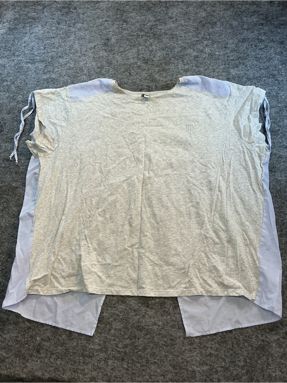 River Island Plus Mixed Media Cropped Tee Size 20
